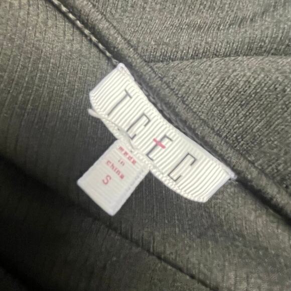 TCEC Size Small Black Women Bodysuit One Shoulder Sheer Sleeve Ribbed Top - Picture 4 of 4